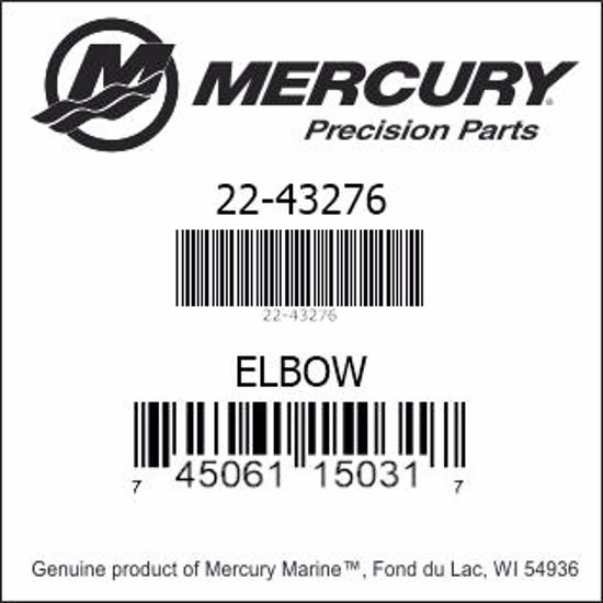 Bar codes for Mercury Marine part number 22-43276