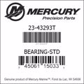 Bar codes for Mercury Marine part number 23-43293T