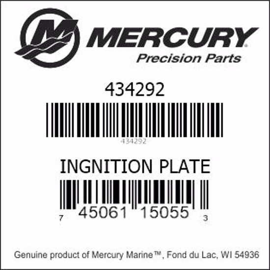 Bar codes for Mercury Marine part number 434292