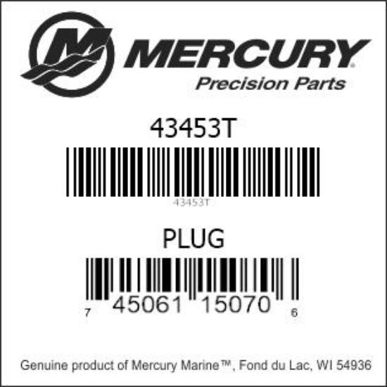 Bar codes for Mercury Marine part number 43453T