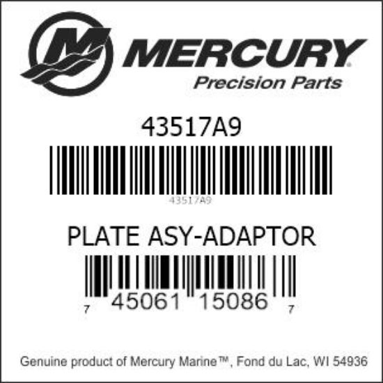 Bar codes for Mercury Marine part number 43517A9