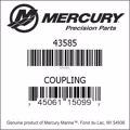 Bar codes for Mercury Marine part number 43585