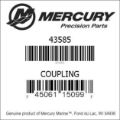 Bar codes for Mercury Marine part number 43585