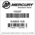 Bar codes for Mercury Marine part number 43636T
