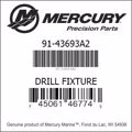Bar codes for Mercury Marine part number 91-43693A2