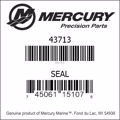 Bar codes for Mercury Marine part number 43713