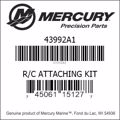 Bar codes for Mercury Marine part number 43992A1