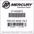 Bar codes for Mercury Marine part number 17-44166T1