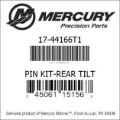 Bar codes for Mercury Marine part number 17-44166T1