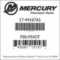 Bar codes for Mercury Marine part number 17-44167A1