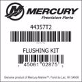 Bar codes for Mercury Marine part number 44357T2