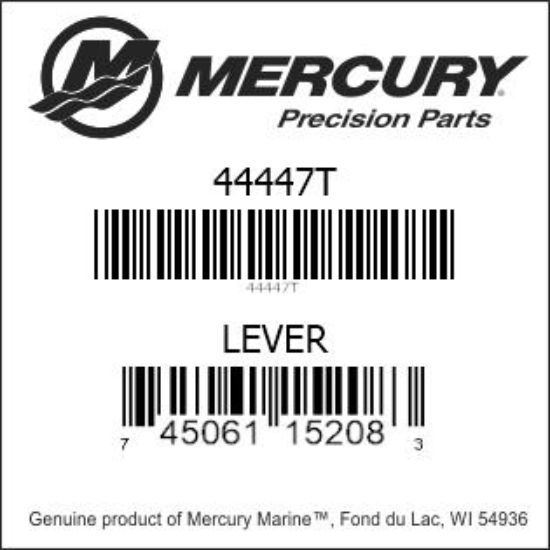 Bar codes for Mercury Marine part number 44447T