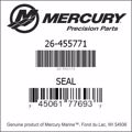 Bar codes for Mercury Marine part number 26-455771