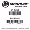 Bar codes for Mercury Marine part number 17-45738