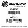 Bar codes for Mercury Marine part number 12-45810
