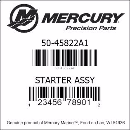 Bar codes for Mercury Marine part number 50-45822A1