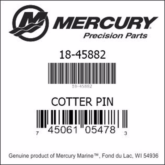 Bar codes for Mercury Marine part number 18-45882