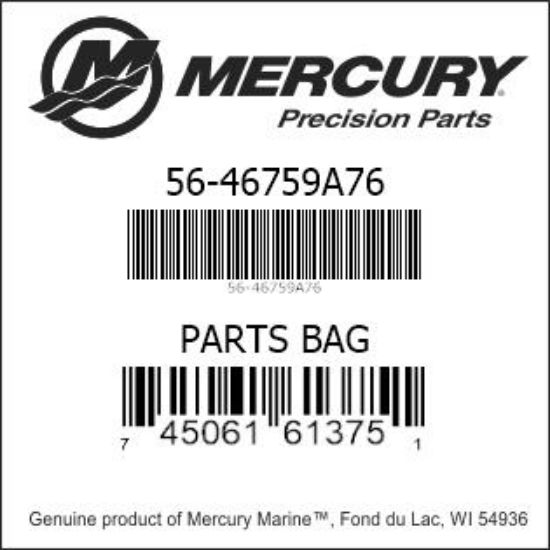 Bar codes for Mercury Marine part number 56-46759A76