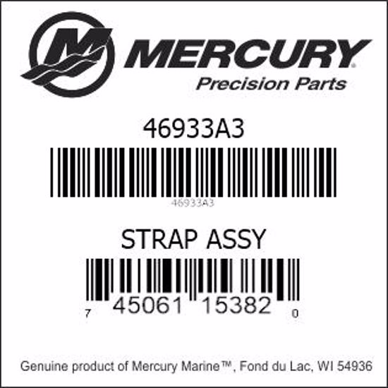 Bar codes for Mercury Marine part number 46933A3