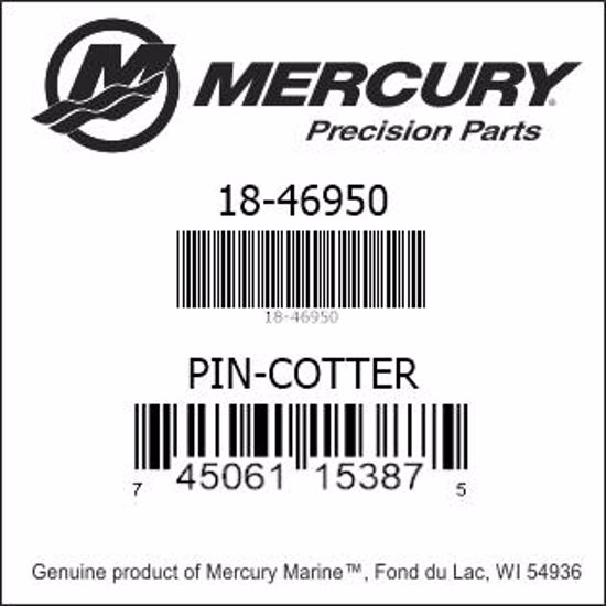 Bar codes for Mercury Marine part number 18-46950