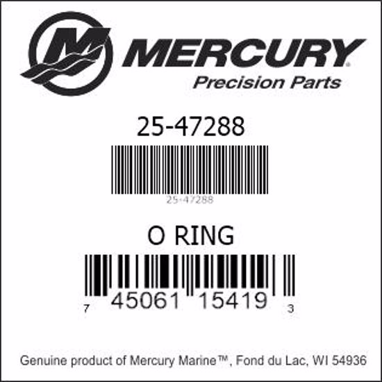 Bar codes for Mercury Marine part number 25-47288