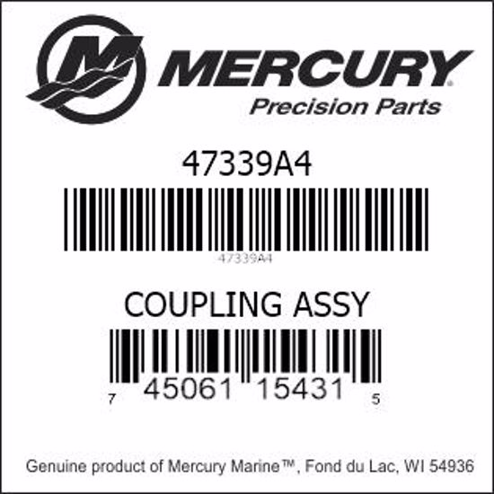 Bar codes for Mercury Marine part number 47339A4