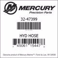 Bar codes for Mercury Marine part number 32-47399
