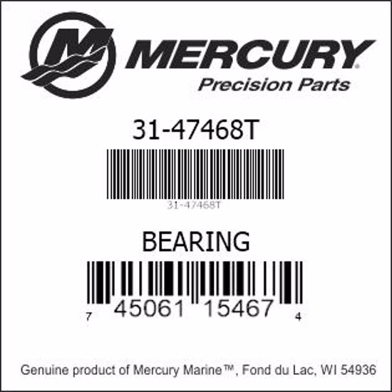Bar codes for Mercury Marine part number 31-47468T