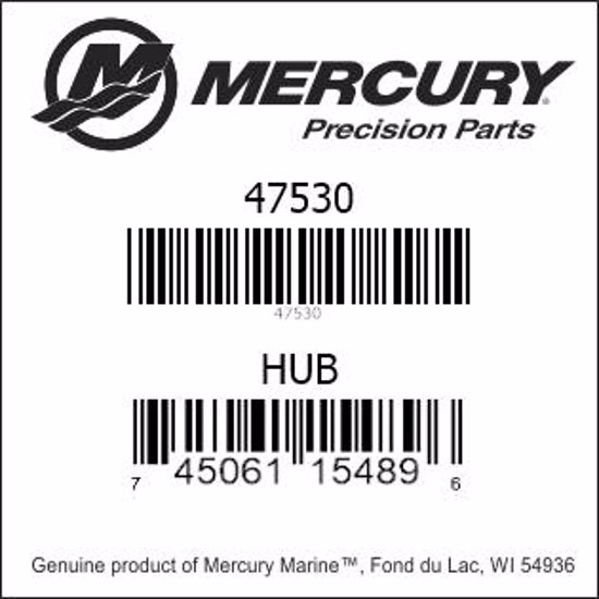 Bar codes for Mercury Marine part number 47530