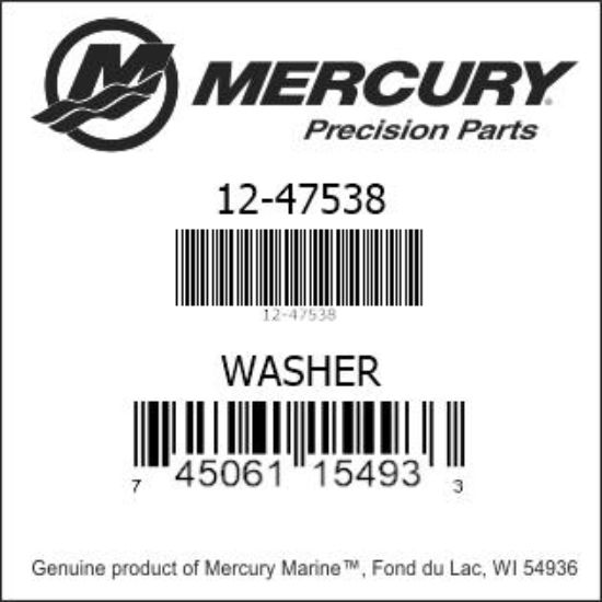 Bar codes for Mercury Marine part number 12-47538