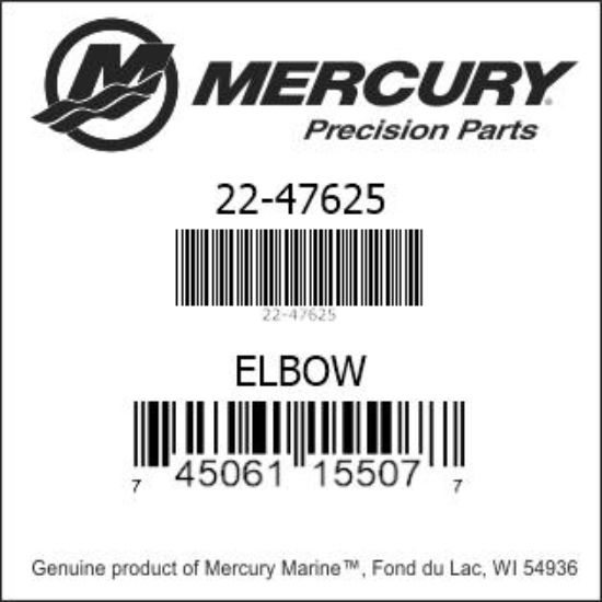 Bar codes for Mercury Marine part number 22-47625
