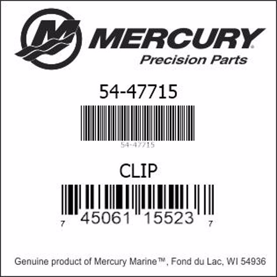 Bar codes for Mercury Marine part number 54-47715