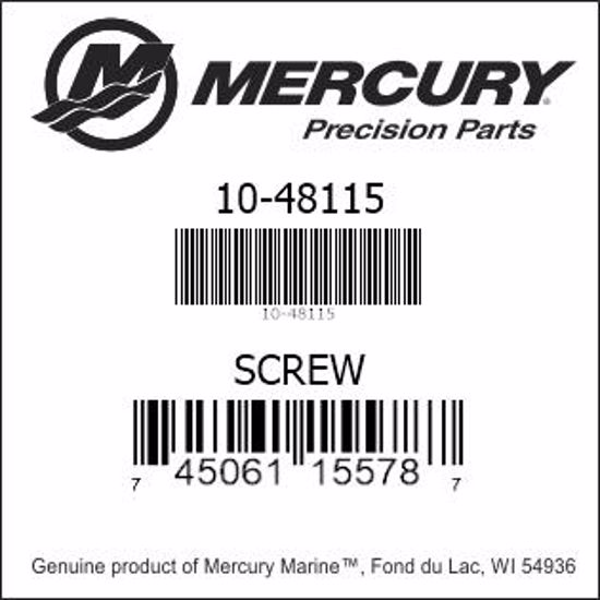Bar codes for Mercury Marine part number 10-48115