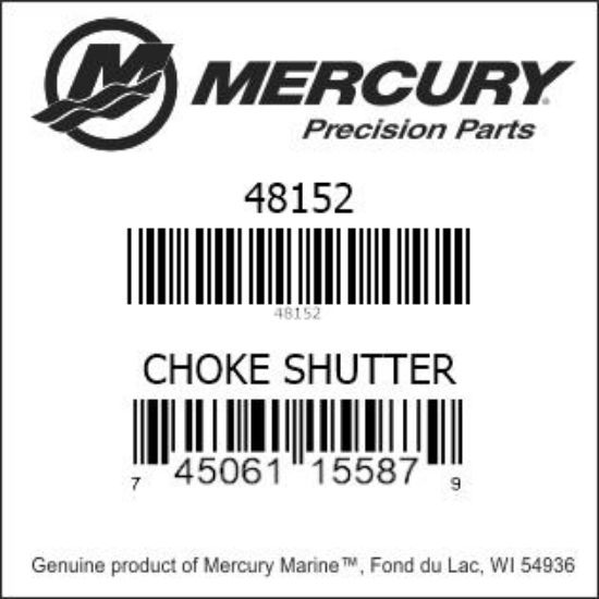 Bar codes for Mercury Marine part number 48152