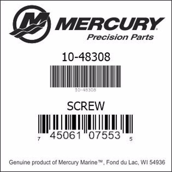 Bar codes for Mercury Marine part number 10-48308