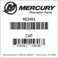 Bar codes for Mercury Marine part number 483481