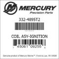 Bar codes for Mercury Marine part number 332-4895T2