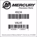 Bar codes for Mercury Marine part number 49134