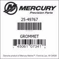 Bar codes for Mercury Marine part number 25-49767