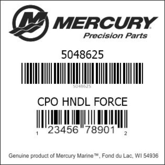 Bar codes for Mercury Marine part number 5048625