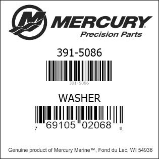 Bar codes for Mercury Marine part number 391-5086