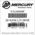 Bar codes for Mercury Marine part number 5-51100008P