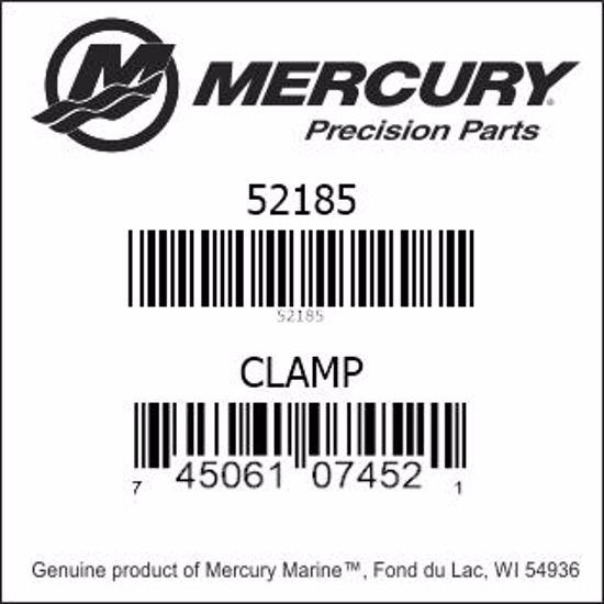 Bar codes for Mercury Marine part number 52185