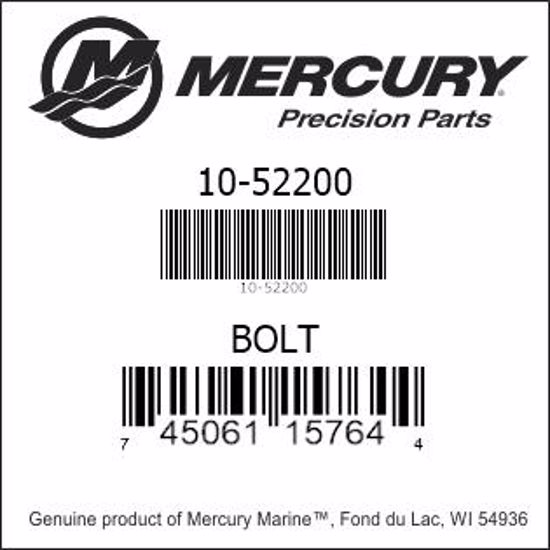 Bar codes for Mercury Marine part number 10-52200
