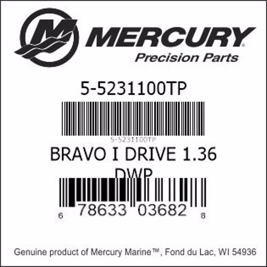 Bar codes for Mercury Marine part number 5-5231100TP
