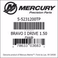 Bar codes for Mercury Marine part number 5-5231200TP