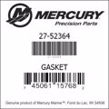 Bar codes for Mercury Marine part number 27-52364