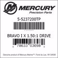 Bar codes for Mercury Marine part number 5-5237200TP
