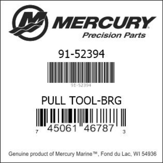 Bar codes for Mercury Marine part number 91-52394