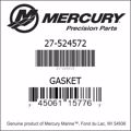 Bar codes for Mercury Marine part number 27-524572